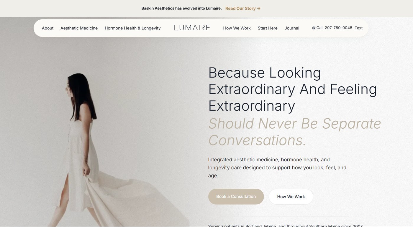 Lumaire Medicine website designed by CORIA